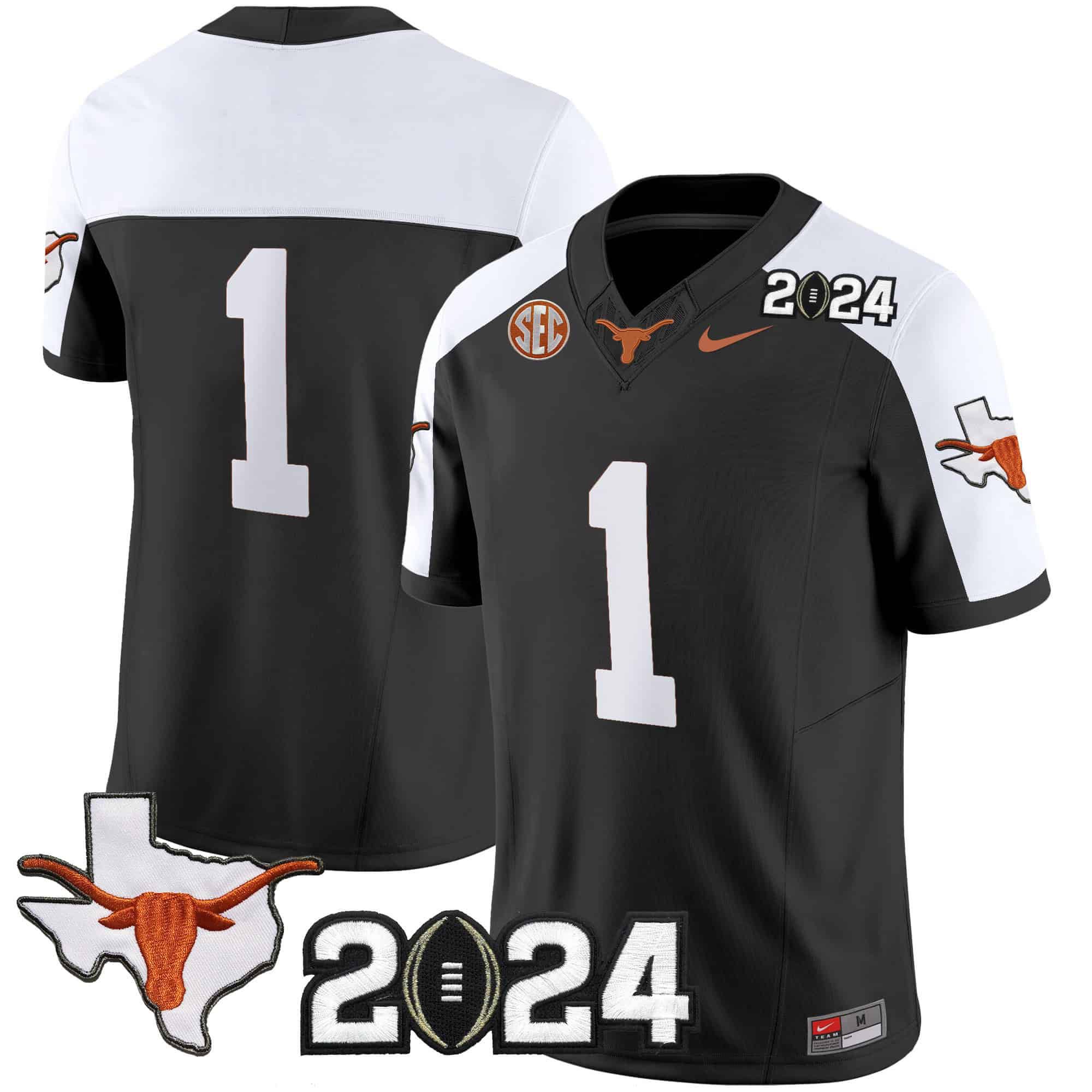Men Texas Longhorns #1 No Name Black 2024 Nike Vapor Limited NCAA Jersey->indianapolis colts->NFL Jersey